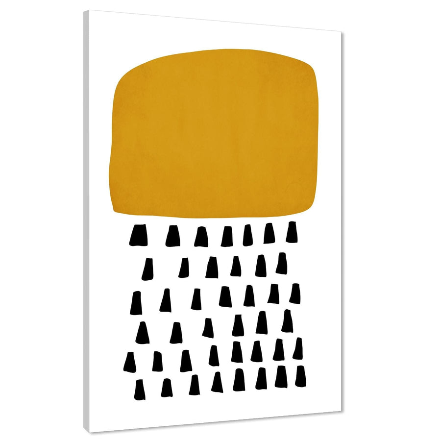 Abstract Mustard Yellow Black Rothko Inspired Style Canvas Wall Art Print