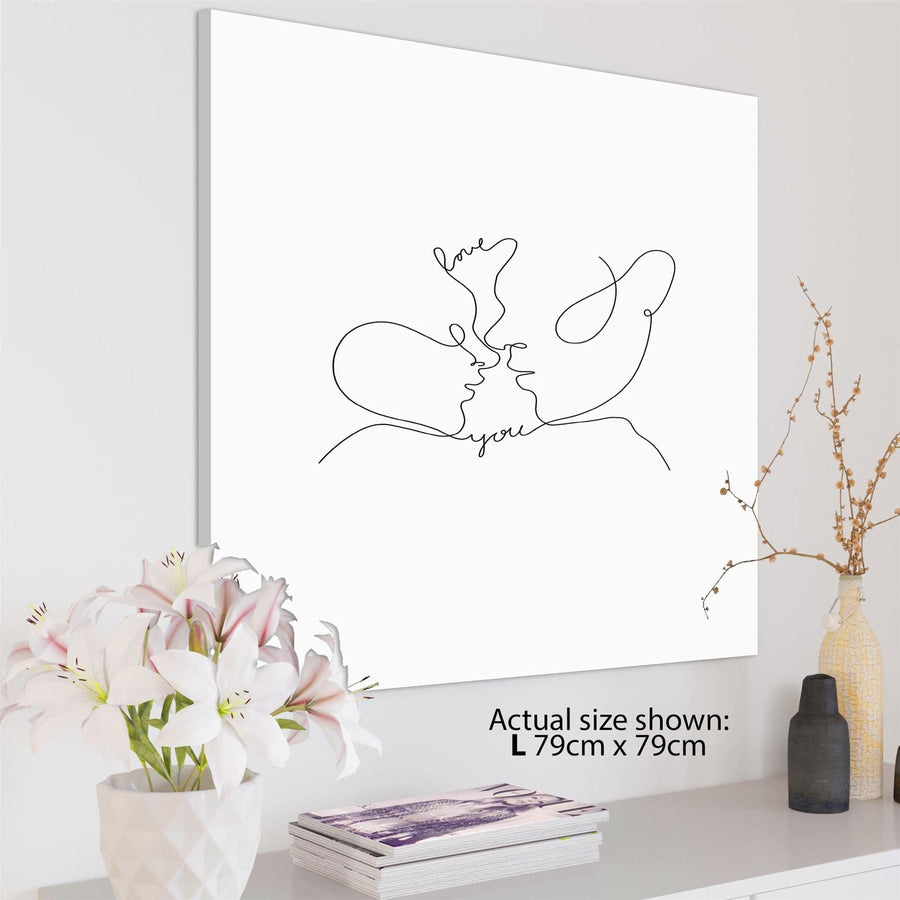 Abstract Black and White Love You Canvas Art Prints