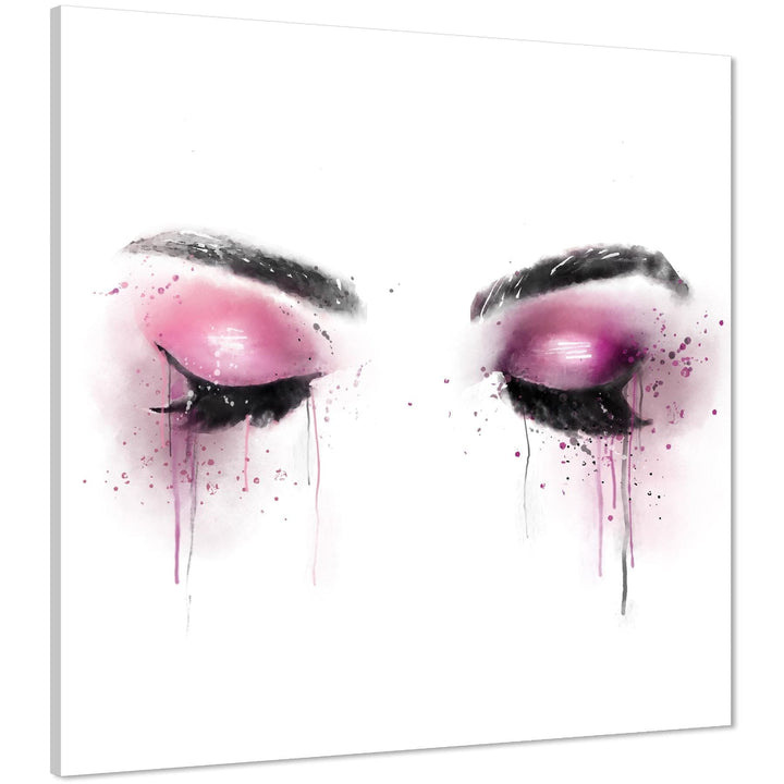 Pink Black and White Fashion Canvas Art Prints Eyes Pink Eyeshadow - 1s1077S
