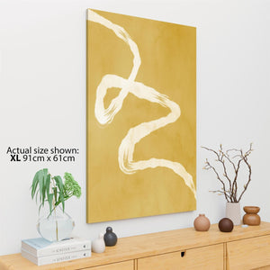 Abstract Mustard Yellow Artwork Canvas Wall Art Picture