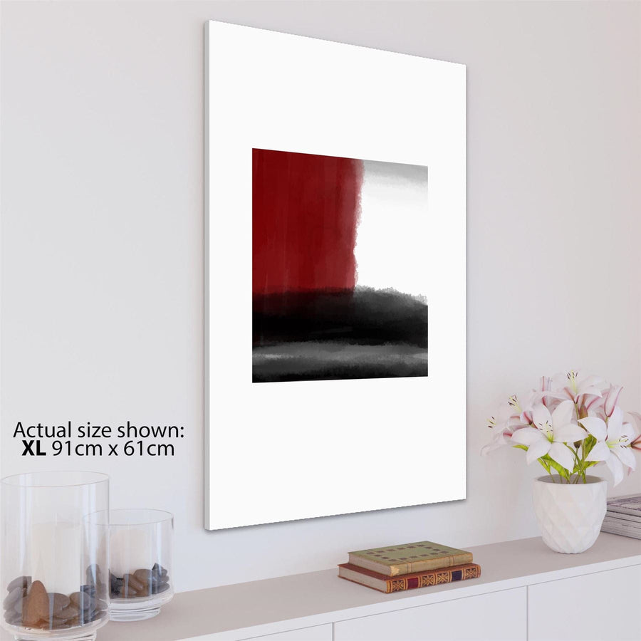 Abstract Red Grey Painting Canvas Wall Art Picture