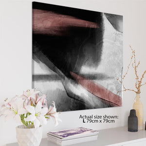 Abstract Black and White Pink Illustration Canvas Art Pictures