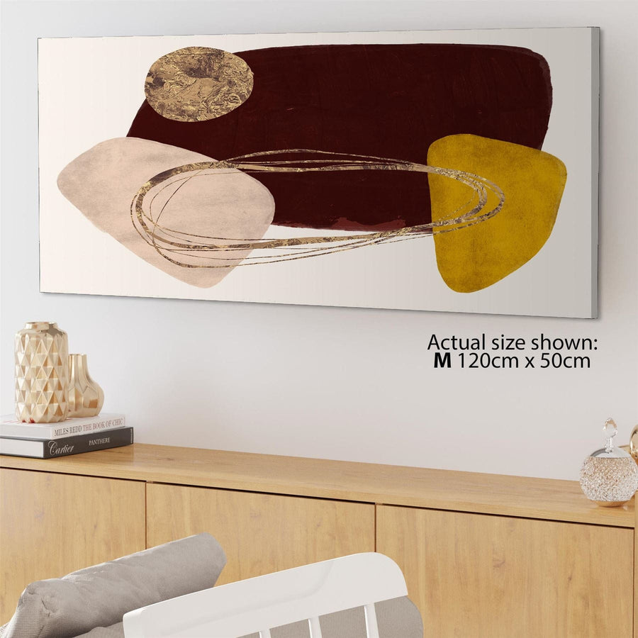 Abstract Maroon Gold Painting Canvas Art Prints