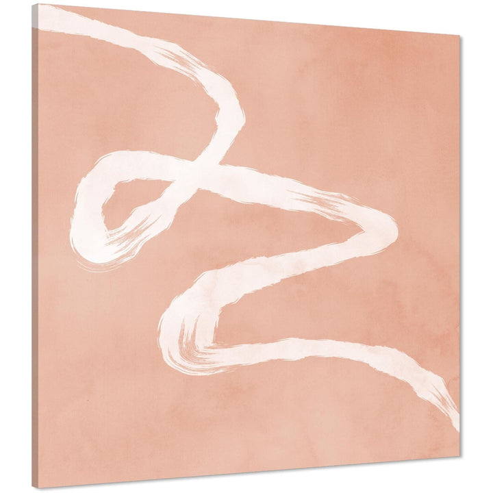 Abstract Coral Brushstroke Canvas Wall Art Picture - 11475