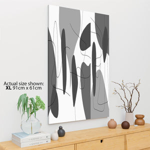 Abstract Grey White Watercolour Canvas Wall Art Picture
