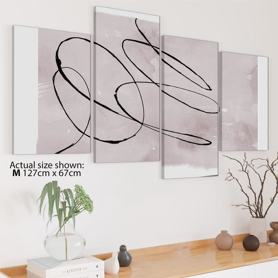 Abstract Lilac Black Illustration Canvas Art Pictures