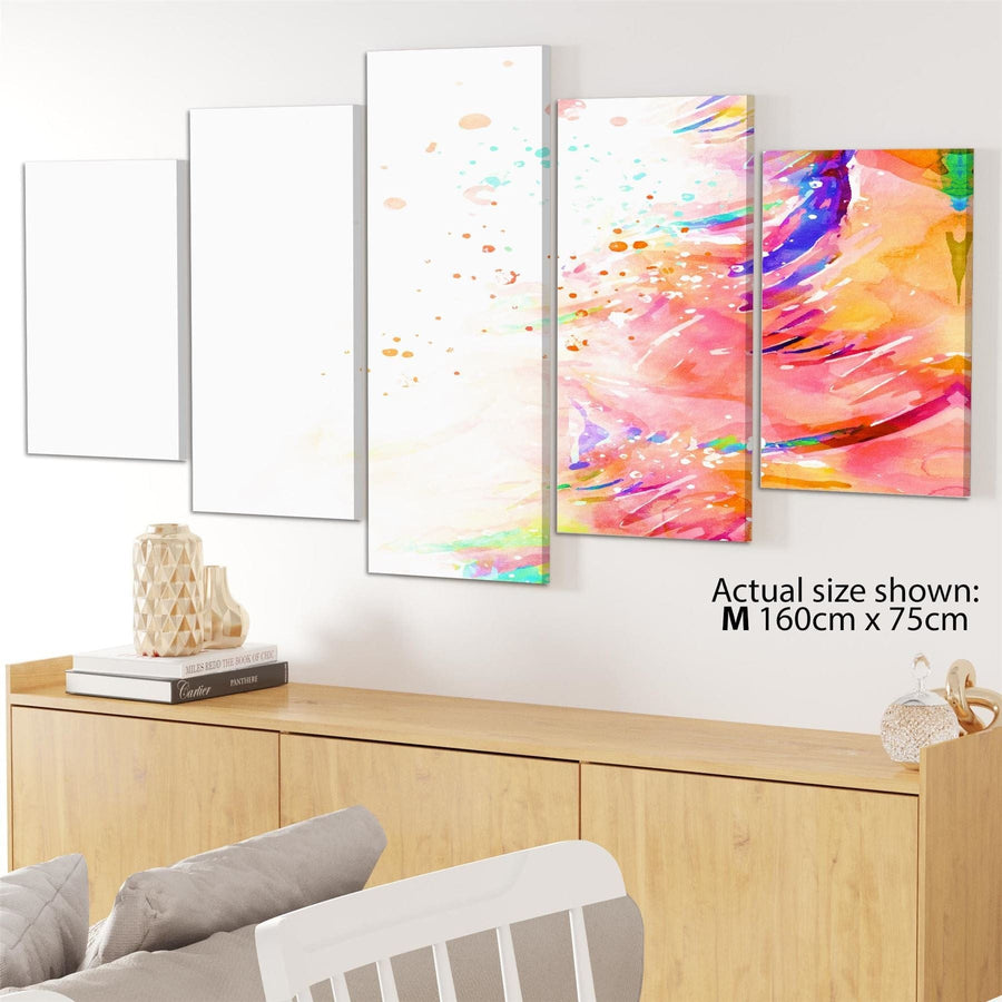 Abstract Multi Coloured Watercolour Brushstrokes Framed Wall Art Print