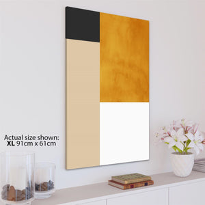 Abstract Mustard Yellow White Design Canvas Art Prints