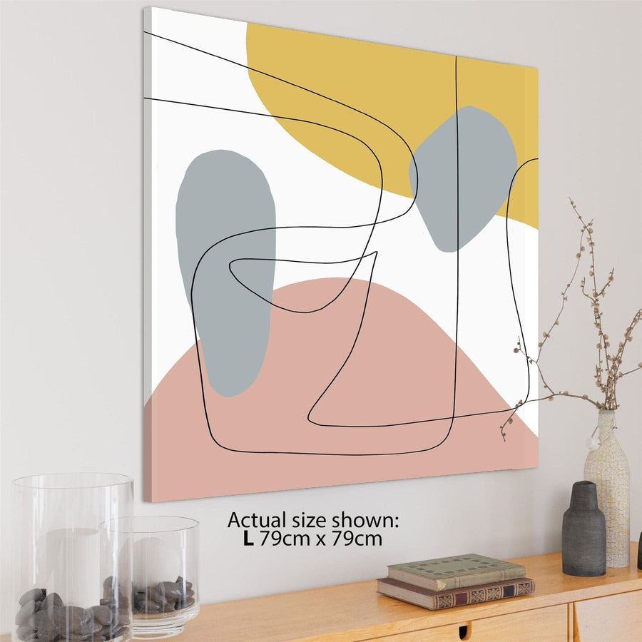 Abstract Pink Yellow Graphic Canvas Wall Art Print