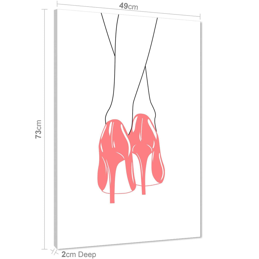 Pink Fashion Canvas Art Pictures High Heel Stiletto Shoes