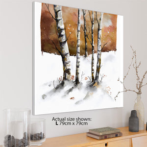 Birch Trees Canvas Art Pictures Brown White