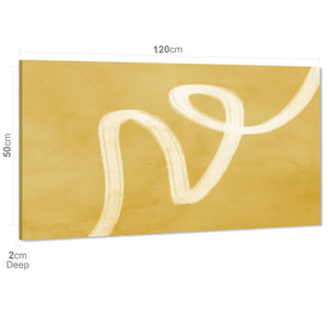 Abstract Mustard Yellow Watercolour Canvas Art Pictures