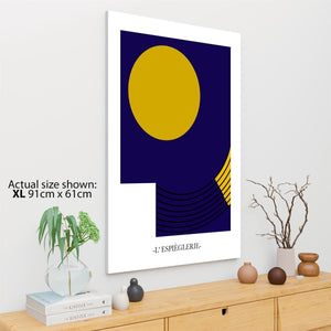 Abstract Navy Blue Yellow Geometric Canvas Art Pictures