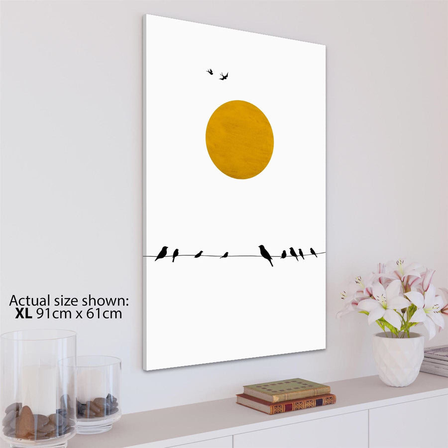 Birds Framed Art Prints - Orange Black