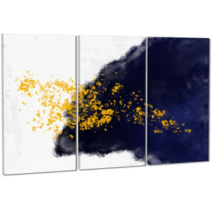 Abstract Blue Yellow Graphic Canvas Art Pictures