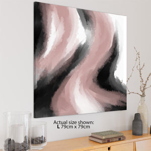 Abstract Pink Grey Oil Paint Effect Canvas Art Pictures
