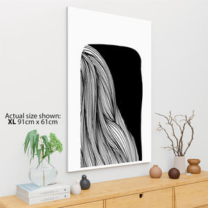Abstract Black and White Line Art Canvas Wall Art Print