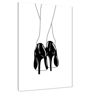 Black and White Fashion Canvas Art Prints High Heel Stiletto Shoes