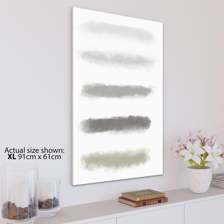 Abstract Grey Blush Pink Brushstrokes Canvas Art Prints