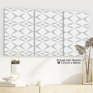 Grey White Geometric Illustration Canvas Wall Art Picture