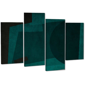 Abstract Teal Green Illustration Canvas Art Pictures