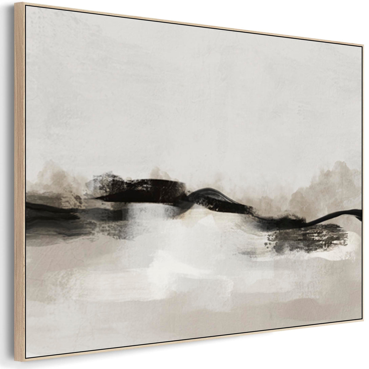Neutral Wall Art Prints - Framed Canvas for Living Room - Beige - 2083 ...