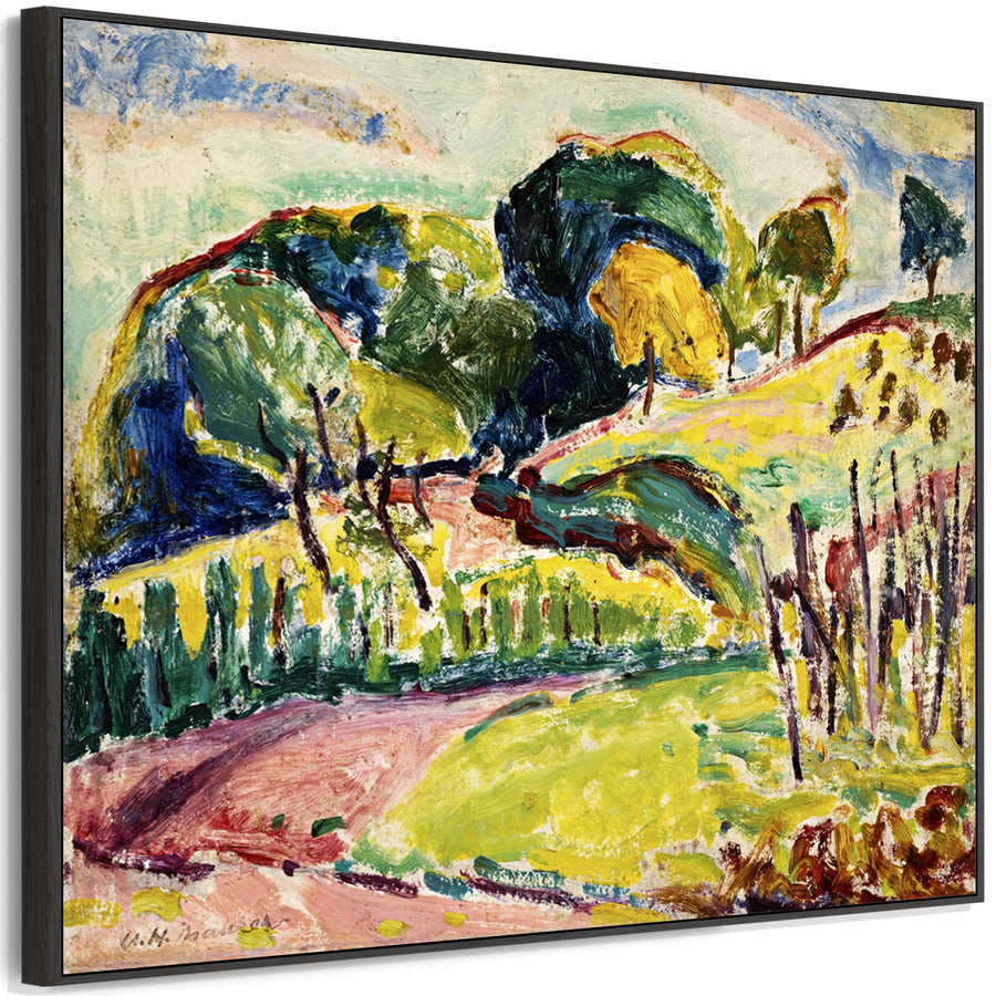 Alfred Henry Maurer Framed Canvas Artwork Print Hills Landscape