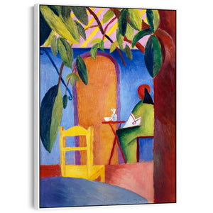 August Macke Wall Art Framed Canvas Print Turkish Cafe