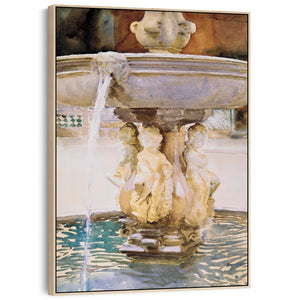 Extra Large John Singer Sargent Art Framed Canvas Painting of Spanish Fountain