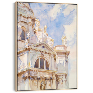 Extra Large John Singer Sargent Venice Art Framed Canvas Painting of The Salute