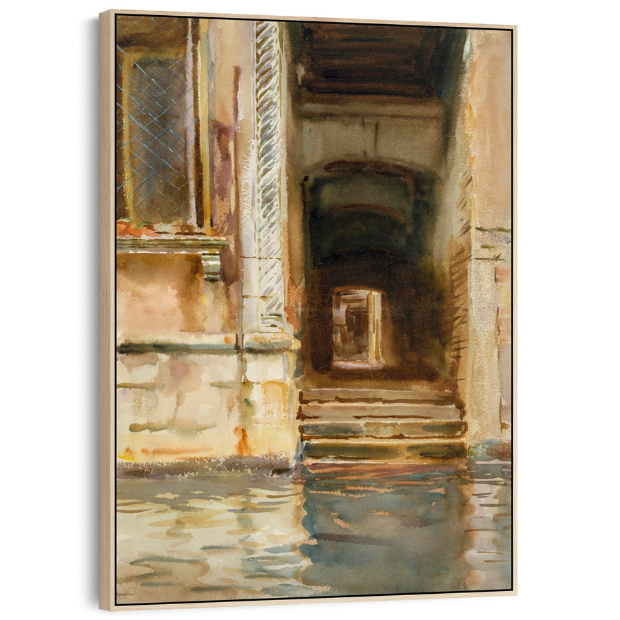 Extra Large John Singer Sargent Wall Art Framed Canvas Painting of Venetian Passageway