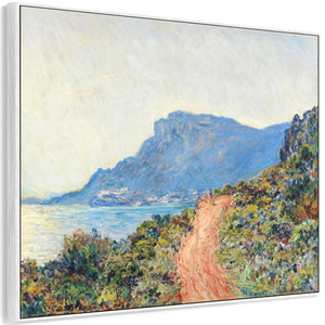 Large Claude Monet Landscape Wall Art Framed Canvas Print of Corniche near Monaco Painting