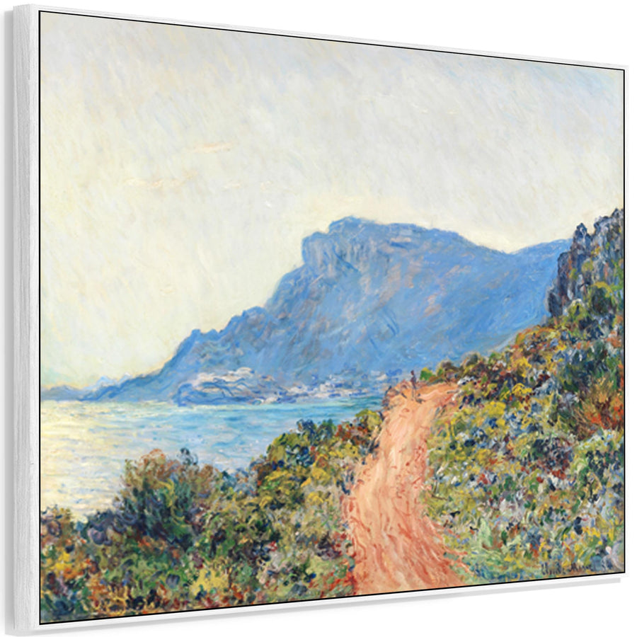 Large Claude Monet Landscape Wall Art Framed Canvas Print of Corniche near Monaco Painting