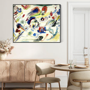 Large Colourful Wassily Kandinsky Abstract Wall Art Framed Canvas Print of First Watercolour Painting