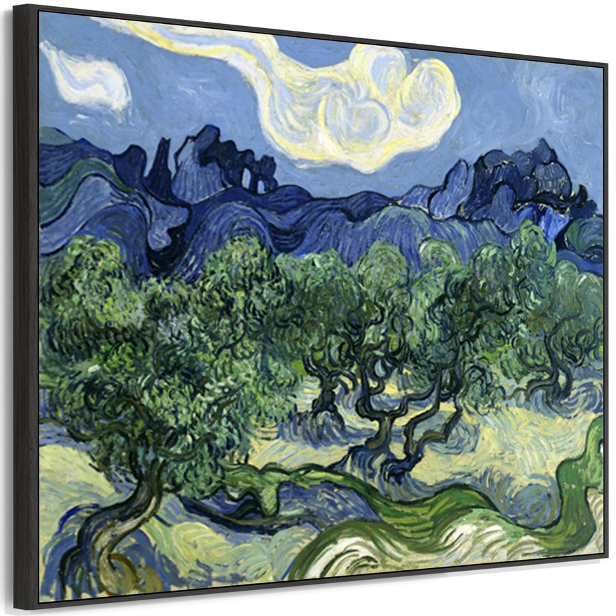 Large Vincent Van Gogh Framed Landscape Wall Art Print of Olive Trees at Apilles Painting