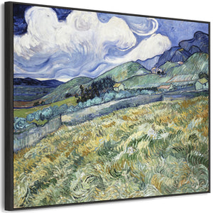 Large Vincent Van Gogh Wall Art Framed Canvas Print of Saint Remy Landscape Painting