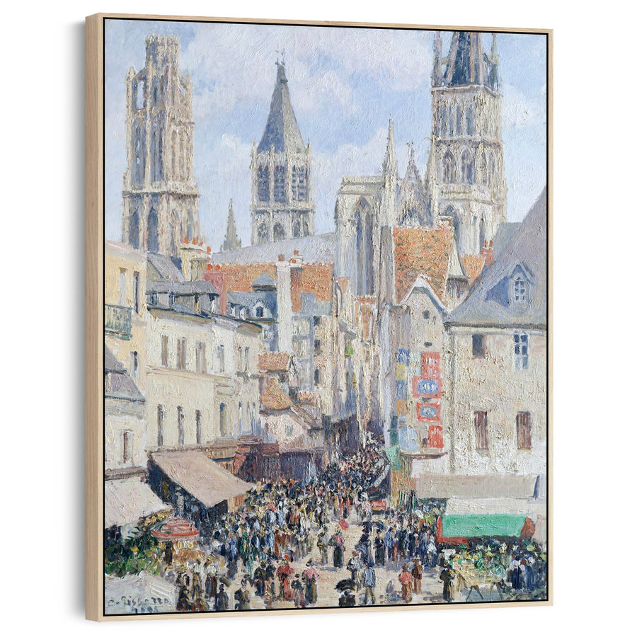 Camille Pissarro Framed Wall Art Canvas Print Grocery Street Rouen 1898