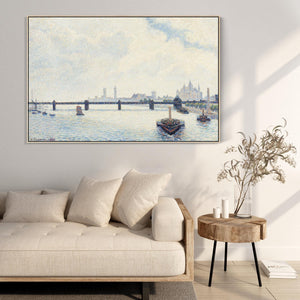 Camille Pissarro Framed Wall Art Print Canvas Charing Cross Bridge London