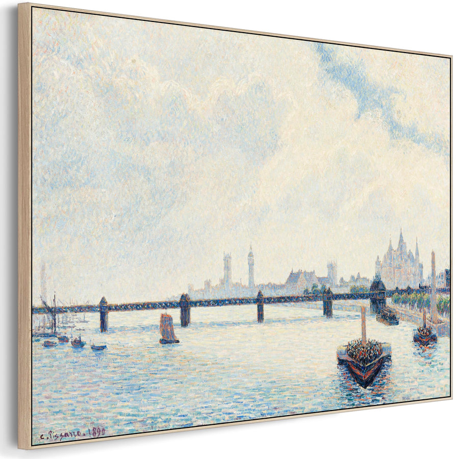 Camille Pissarro Framed Wall Art Print Canvas Charing Cross Bridge London