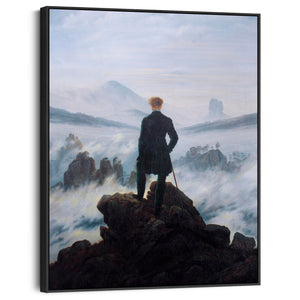 Caspar David Friedrich - Framed Wall Art Print Canvas Picture - Wanderer above the Sea of Fog