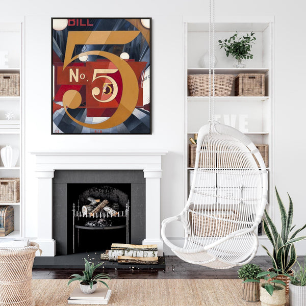 Charles Demuth Wall Art Canvas Print Framed I Saw the Figure 5 in Gold