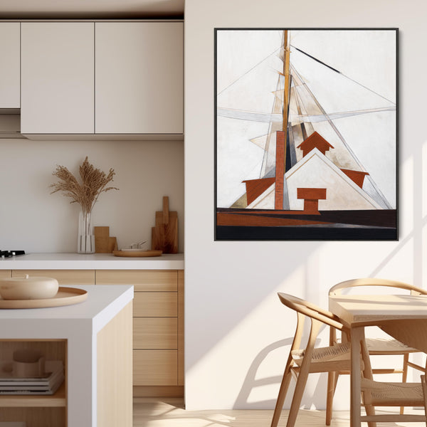 Charles Demuth Framed Artwork Print on Canvas Abstract Masts 1919