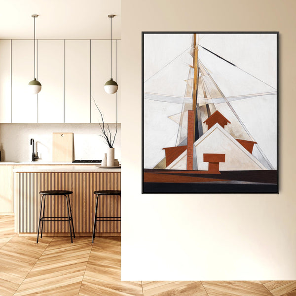 Charles Demuth Framed Artwork Print on Canvas Abstract Masts 1919