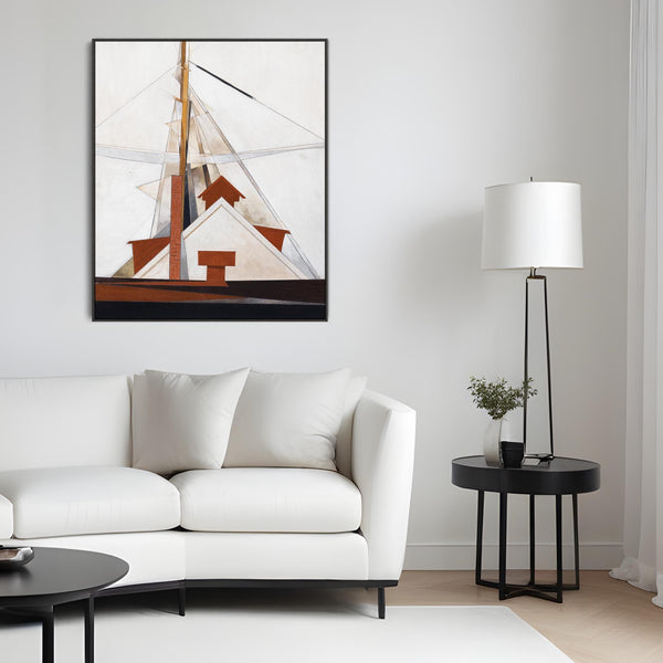 Charles Demuth Framed Artwork Print on Canvas Abstract Masts 1919