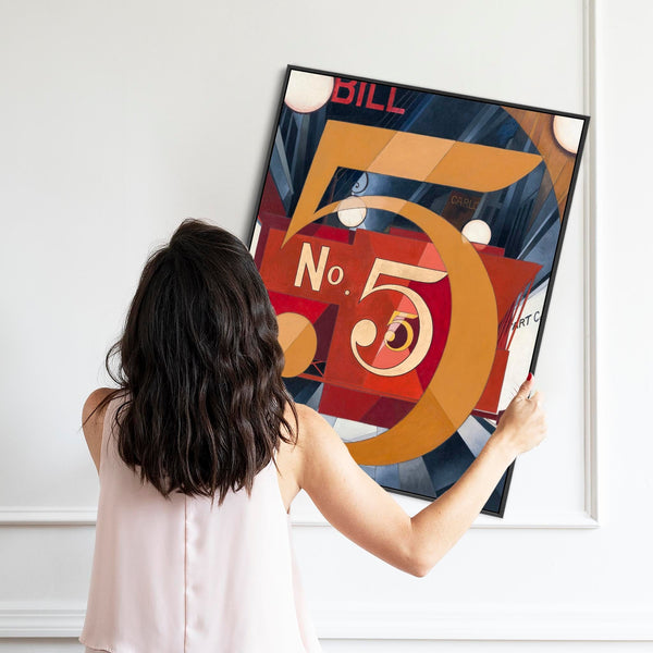 Charles Demuth Wall Art Canvas Print Framed I Saw the Figure 5 in Gold