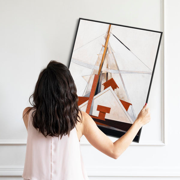 Charles Demuth Framed Artwork Print on Canvas Abstract Masts 1919