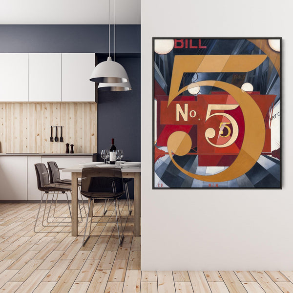 Charles Demuth Wall Art Canvas Print Framed I Saw the Figure 5 in Gold