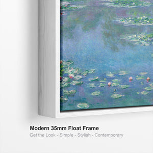 Large Claude Monet Water Lillies Nympheas Wall Art Framed Canvas Print of Famous Painting - XL 100cm x 100cm