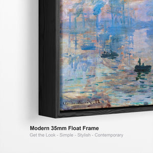 Claude Monet Framed Canvas Wall Art Print - Sunrise - Extra Large XL - 100cm x 100cm Artwork