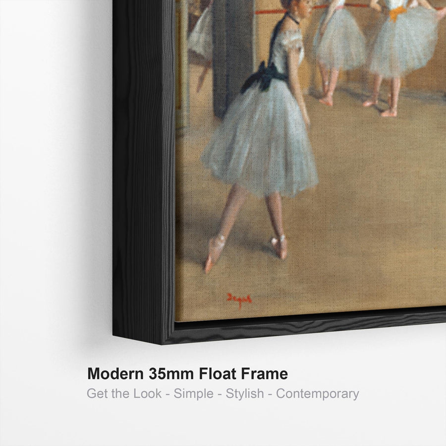 Edgar Degas - Framed Wall Art Print Canvas Picture - The Dance Foyer at the Opera on the rue Le Peletier